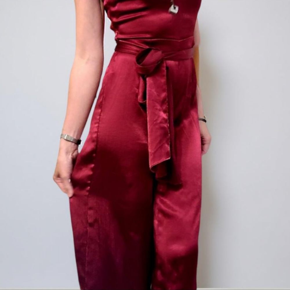 Burgundy jumpsuit
